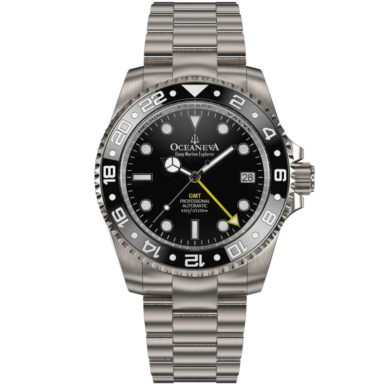 Elegant Oceaneva Titanium Watch with sleek black ceramic bezel