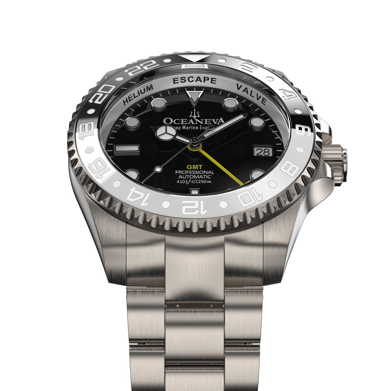 Seiko NH34 GMT automatic movement powering Oceaneva Titanium Timepiece