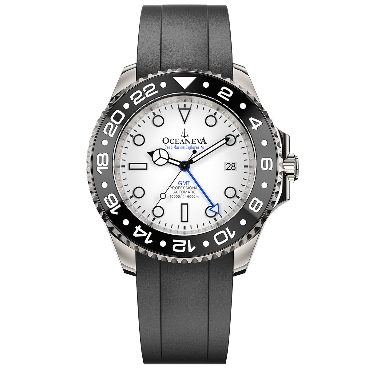 Oceaneva 6000m GMT FULL LUME dial Deep Marine Explorer VI Grade 5 Titanium Automatic Watch