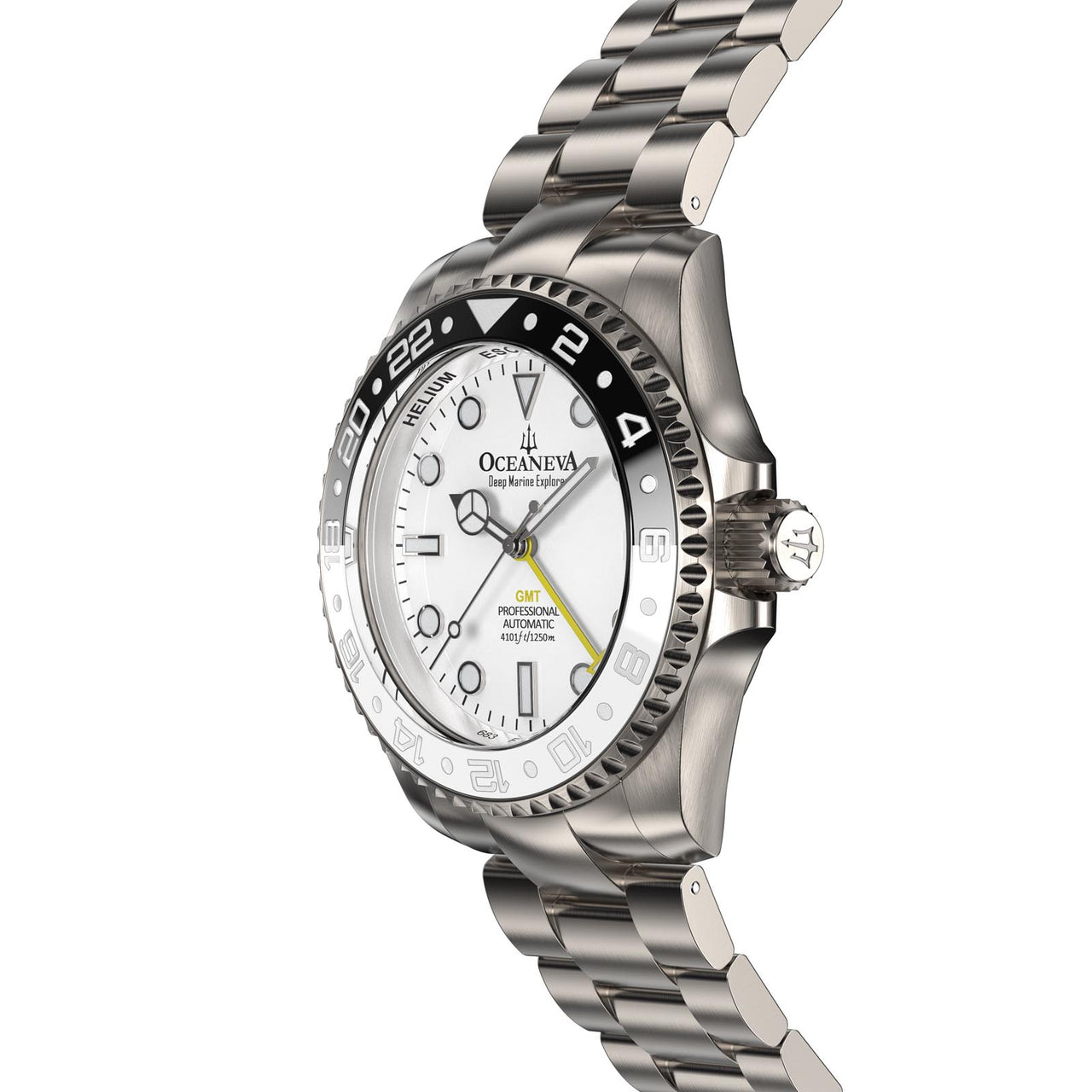 Profile view of Oceaneva Titanium Watch showcasing hypoallergenic material