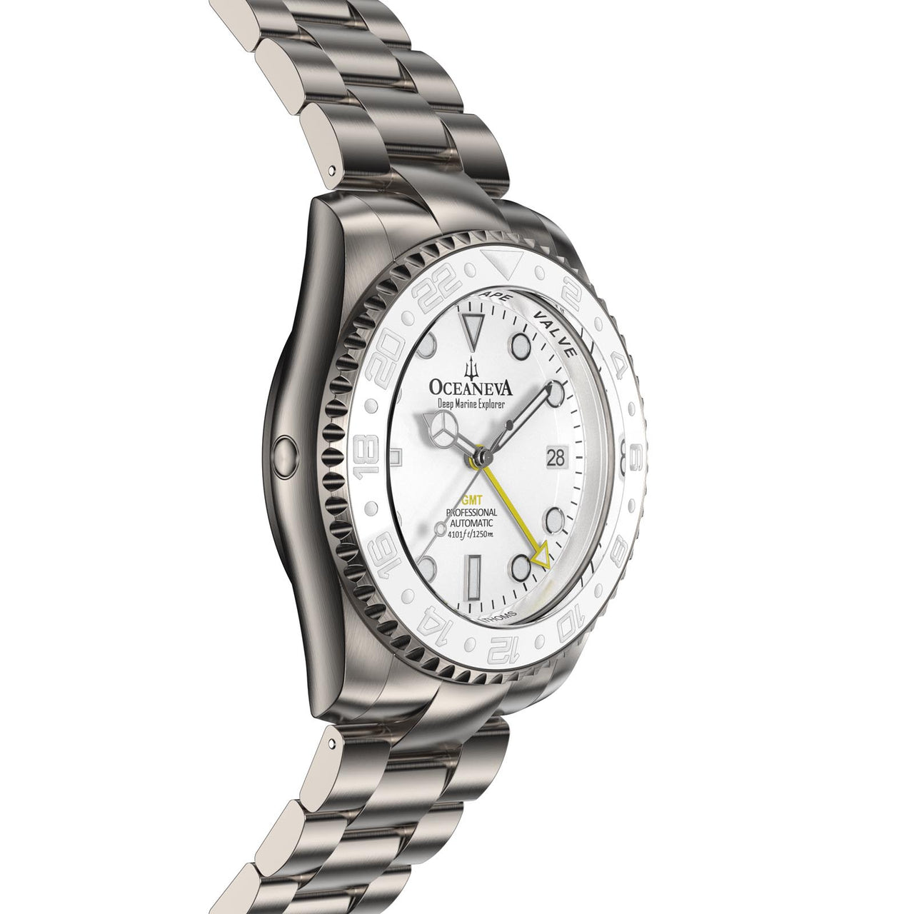 Elegant Oceaneva Titanium GMT Automatic Watch with Helium Escape Valve detail