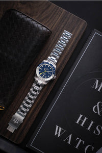 Thumbnail for Oceaneva Automatic GMT Watch - Deep Marine Explorer Diver Watch - BL.BL.NH.WH.GMT.ST automatic GMT watch, Automatic watches, Diver GMT, GMT Dive Watch, men's gmt watches