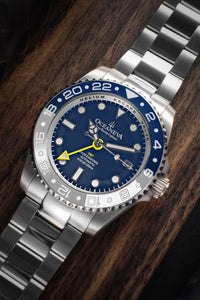 Thumbnail for Oceaneva Automatic GMT Watch - Deep Marine Explorer Diver Watch - BL.BL.NH.WH.GMT.ST automatic GMT watch, Automatic watches, Diver GMT, GMT Dive Watch, men's gmt watches