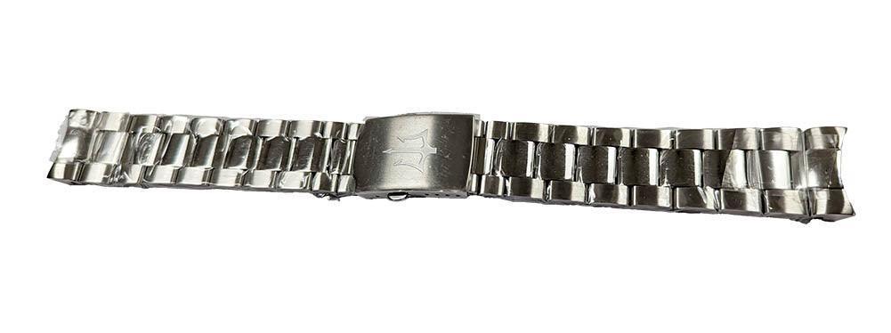 Bracelet stainless Steel, polished center links with clasp (For GMT Steel Auto Models) - Bracelet-DMEII-Polished-Center-Links-Steel-GMT-Steel-Auto