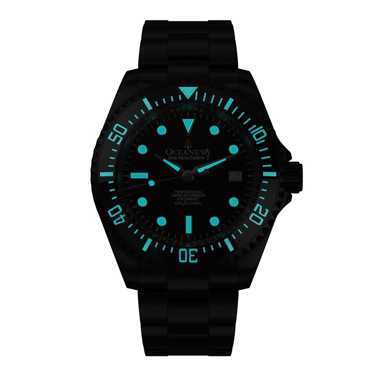 Oceaneva 1250M Dive Watch Black Dial Luminous
