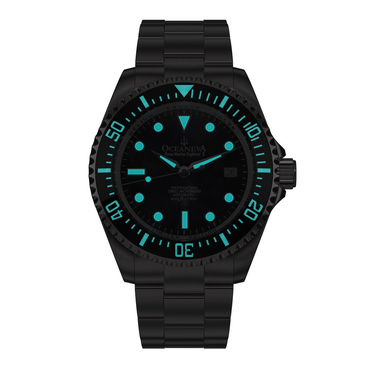 Oceaneva 1250M Dive Watch Black Mother of Pearl Luminous