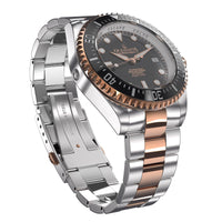 Thumbnail for Oceaneva 1250M Dive Watch Black And Rose Gold Front Picture Slight Right View and Inside Of Clasp