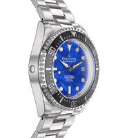 Thumbnail for Oceaneva 1250M Dive Watch Blue Mother of Pearl Side Helium Escape Valve View