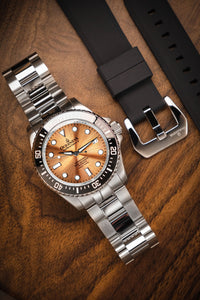 Thumbnail for Oceaneva 1250M Dive Watch Copper On Bracelet Wooden Table
