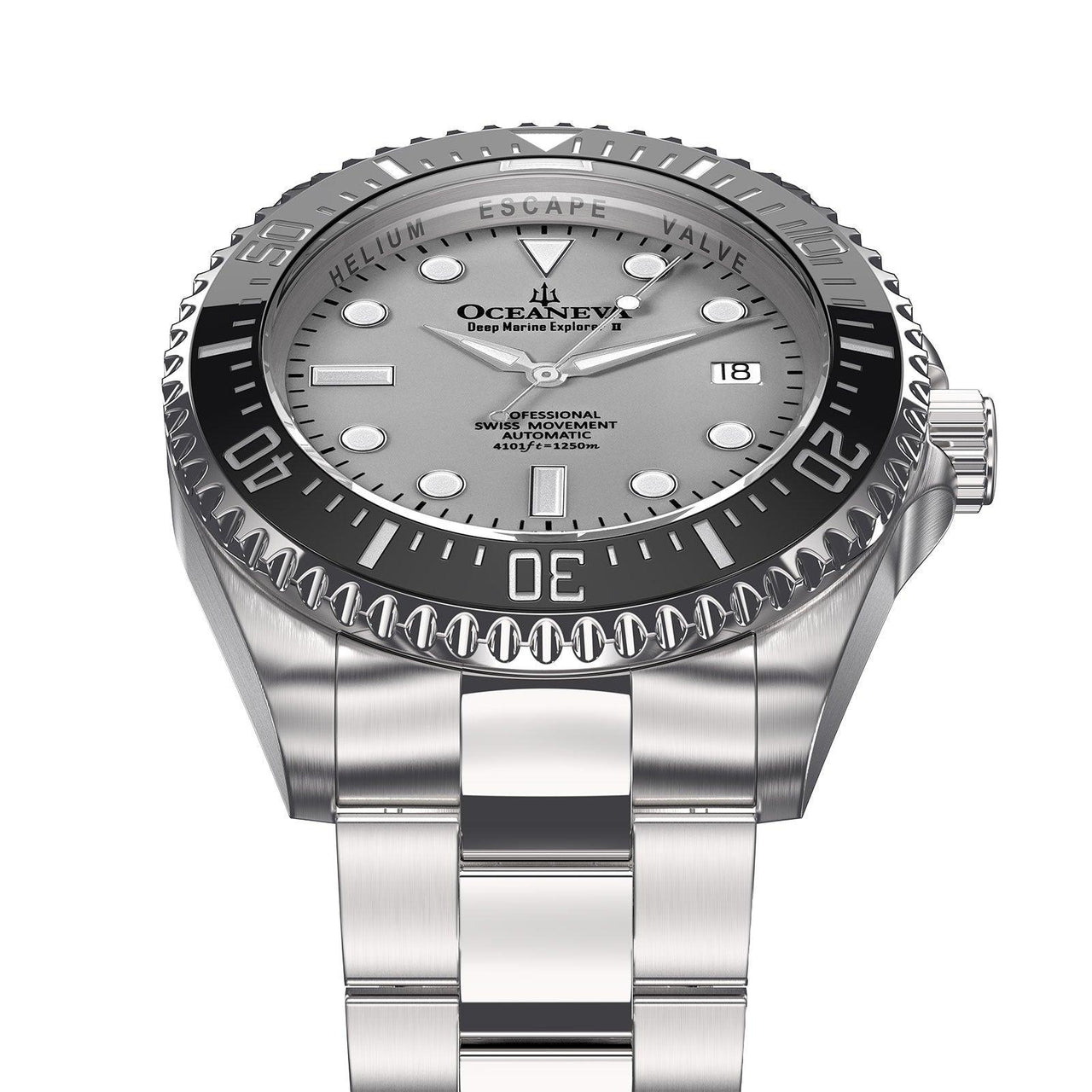 Oceaneva 1250M Dive Watch Gray Frontal View Picture
