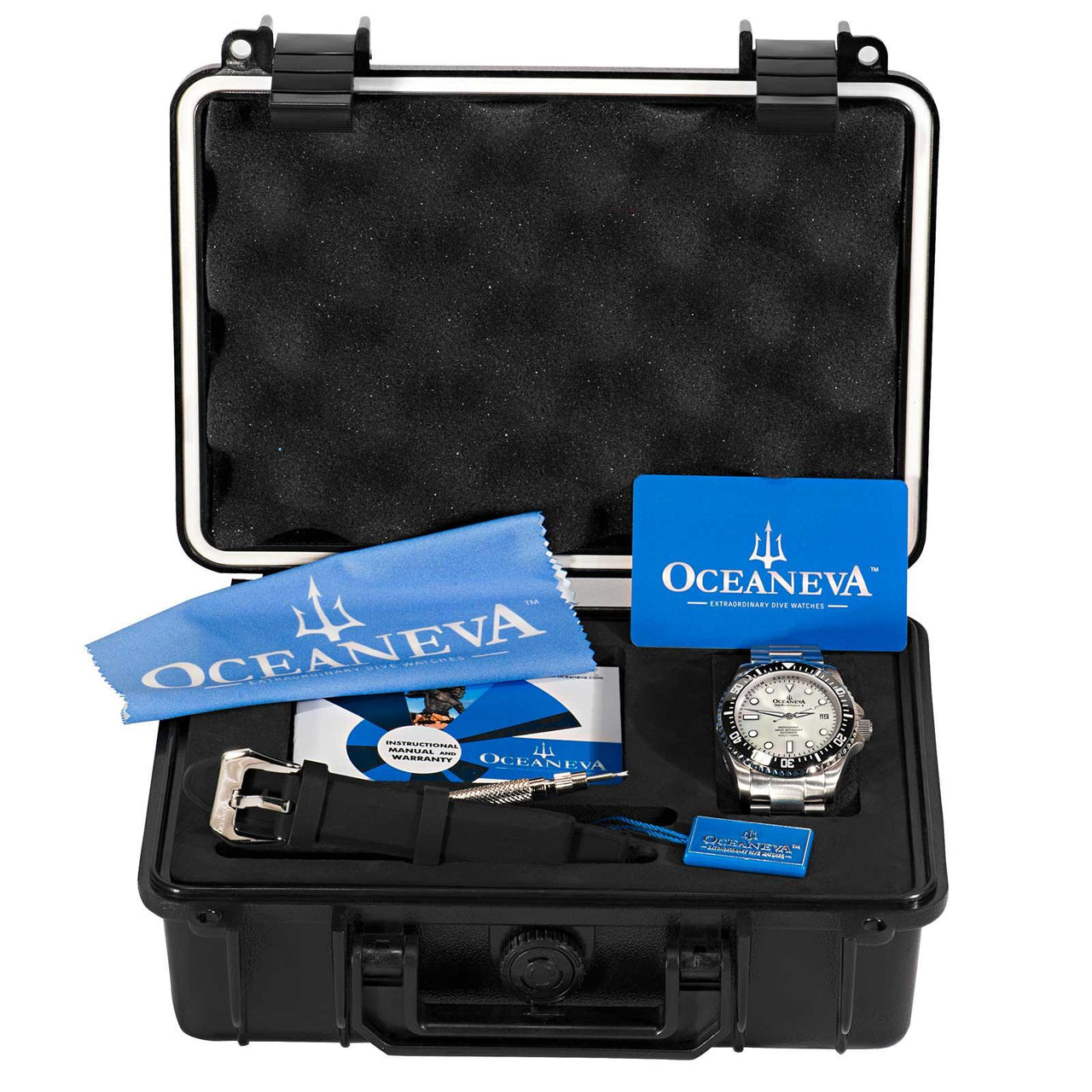  Oceaneva 1250M Dive Watch White Mother Of Pearl With Packaging