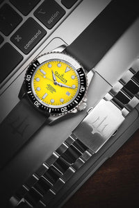 Thumbnail for Oceaneva 1250M Dive Watch Yellow On Rubber Strap With Bracelet