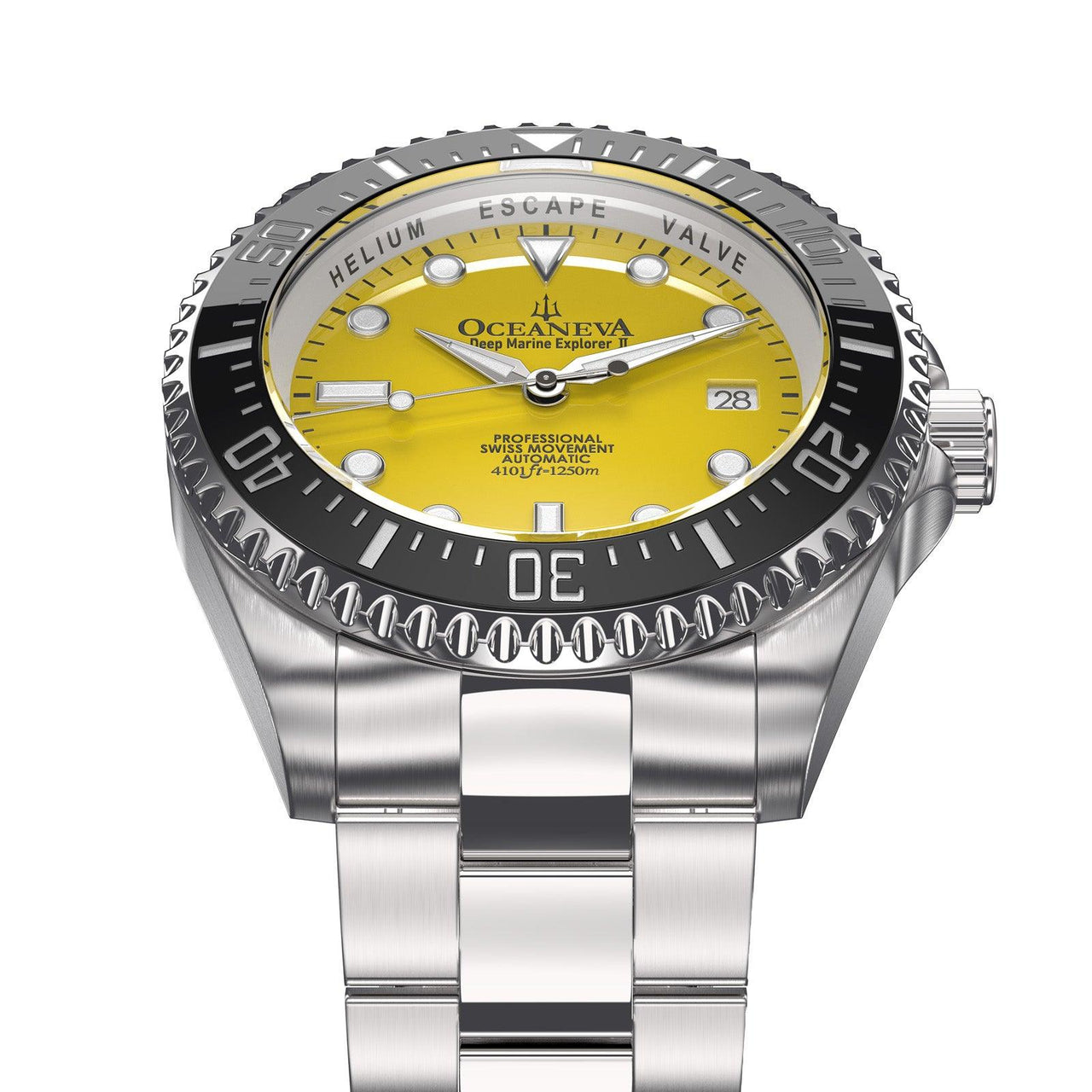 Oceaneva 1250M Dive Watch Yellow Frontal View Picture