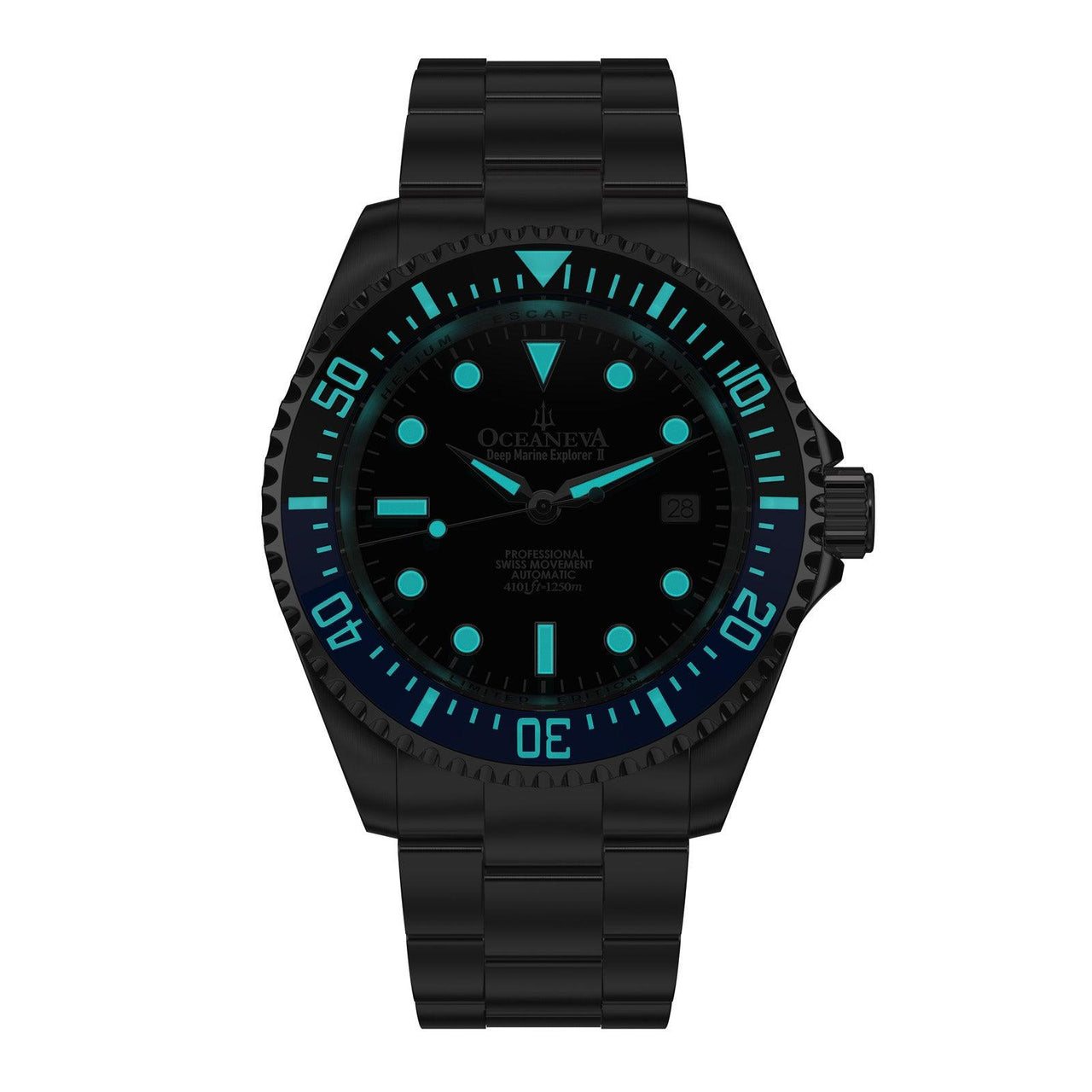 Oceaneva 1250M Dive Watch Blue and Black Luminous