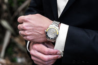Thumbnail for Oceaneva 1250M GMT Dive Watch Silver Black and Yellow On Wrist