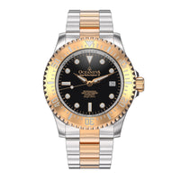 Thumbnail for Oceaneva Men's Deep Marine Explorer III 3000M Pro Diver Watch Black Dial Rose Gold