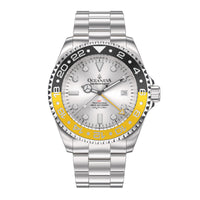 Thumbnail for Oceaneva™ Men's GMT Deep Marine Explorer 1250M Pro Diver Silver Dial Watch Yellow and Black
