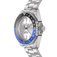 Thumbnail for Oceaneva 1250M GMT Dive Watch Silver Blue And Black Side View Crown