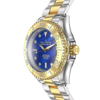 Thumbnail for Oceaneva 3000M Dive Watch Blue Mother of Pearl and Gold Side View Crown 