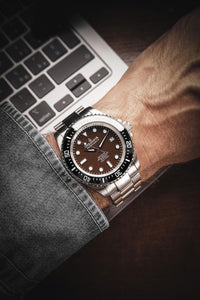 Thumbnail for Oceaneva Men's Deep Marine Explorer II 1250M Pro Diver Watch Black and Brown - BKII200BRST 1000M, 1250M, 316L Stainless Steel Watch, Automatic Watch, BGW9 Swiss-Superluminova, Ceramic Bezel, Dive Watch, Sw200-1 Swiss Automatic Movement