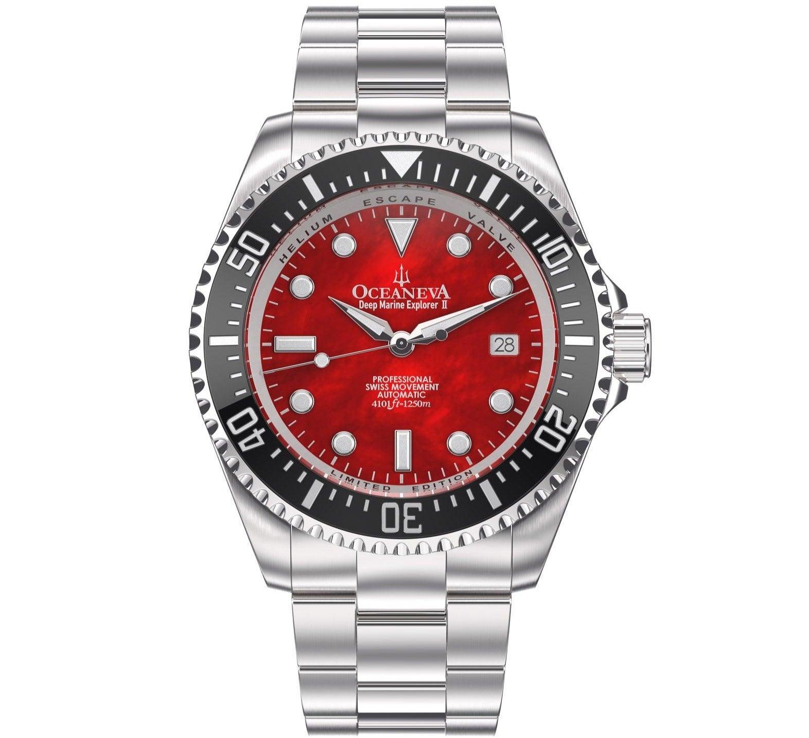 Oceaneva™ Automatic Swiss Made Sellita SW200-1 BKII200RDMOPST Red Dive  Watches Online Under 1000