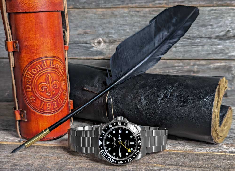 Lightweight design of Oceaneva Titanium Watch at 4.8 oz when un-sized