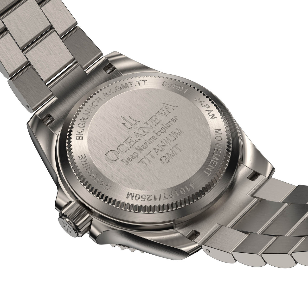 Oceaneva™ Men's GMT TITANIUM Automatic Deep Marine Explorer 1250M Black Green Bezel Watch