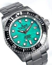 Thumbnail for Oceaneva™ Men's Deep Marine Explorer II 1250M Titanium Watch Aquamarine Mother of Pearl Dial