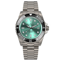 Thumbnail for Oceaneva™ Men's Deep Marine Explorer II 1250M Titanium Watch Aquamarine Burst Dial