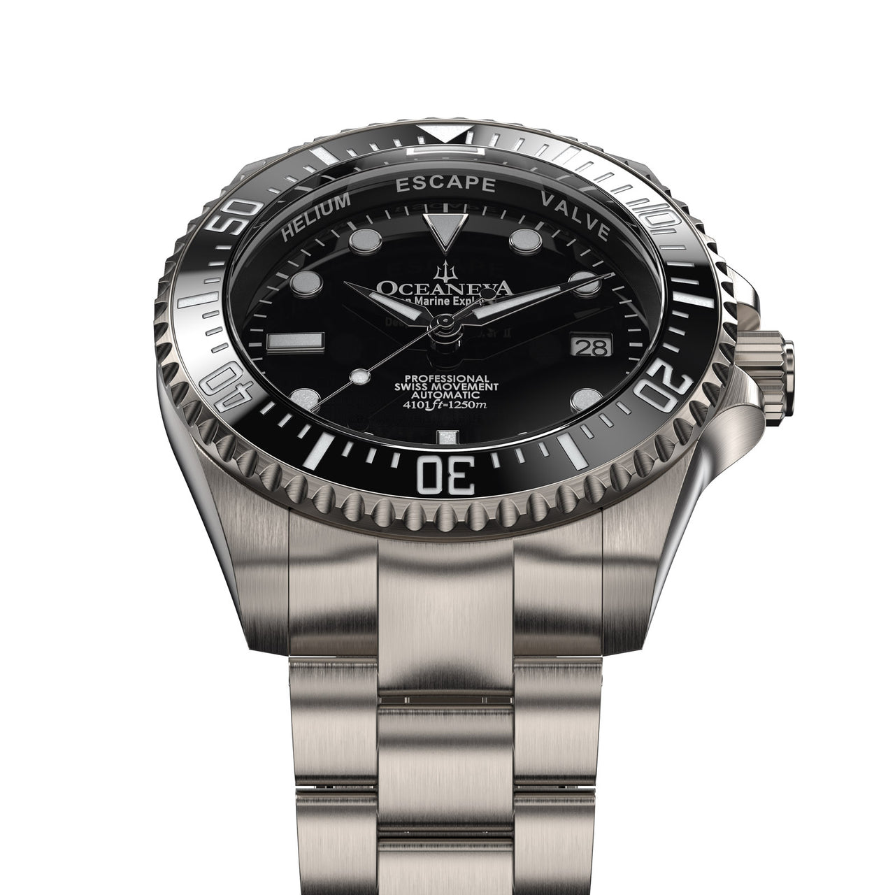 Oceaneva™ Men's Deep Marine Explorer II1250M Titanium Watch Black