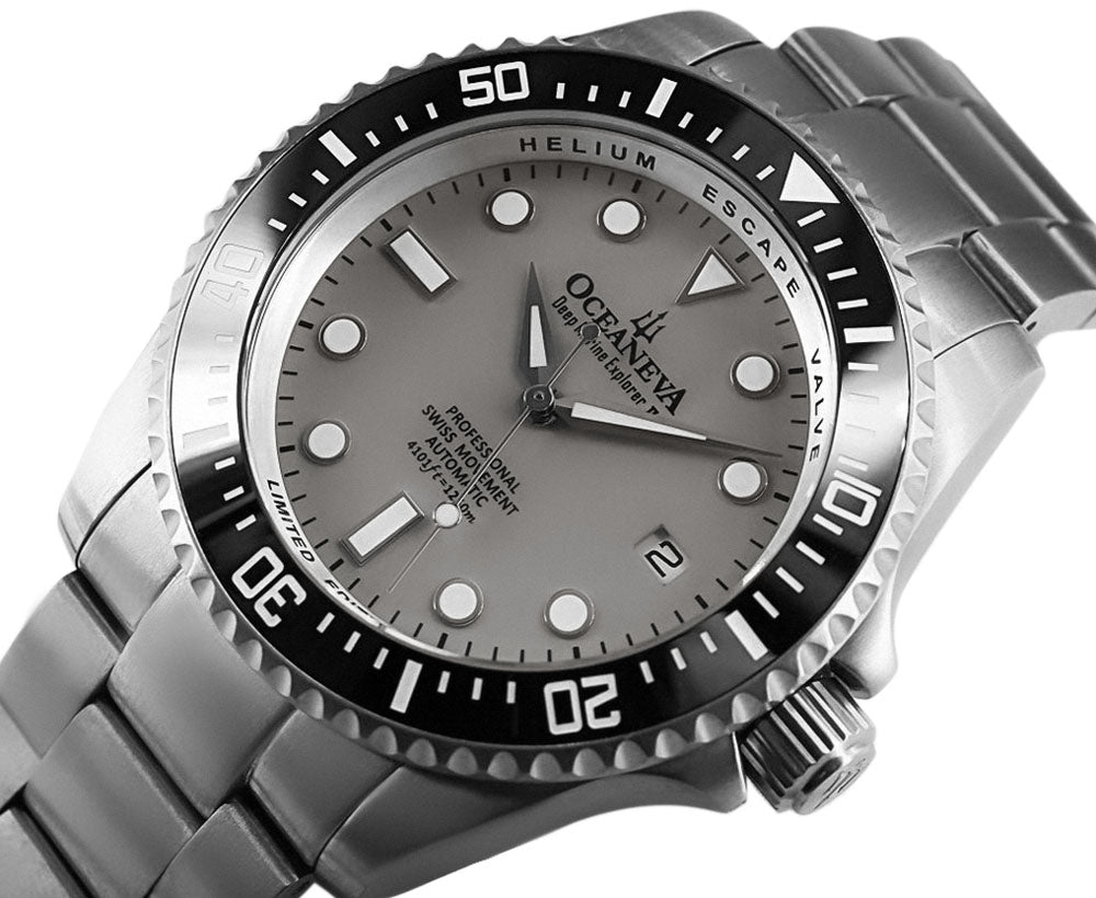 Oceaneva™ Men's Deep Marine Explorer II 1250M Titanium Watch Gray