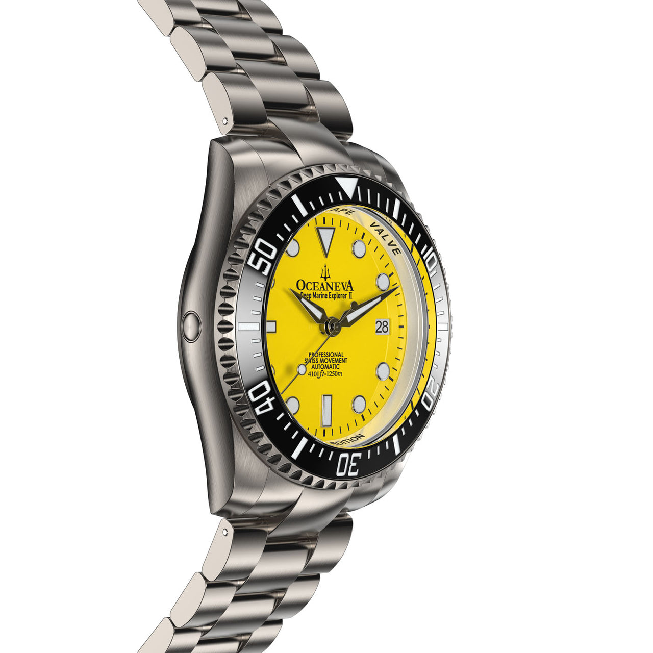 Oceaneva™ Men's Deep Marine Explorer II 1250M Titanium Watch Yellow