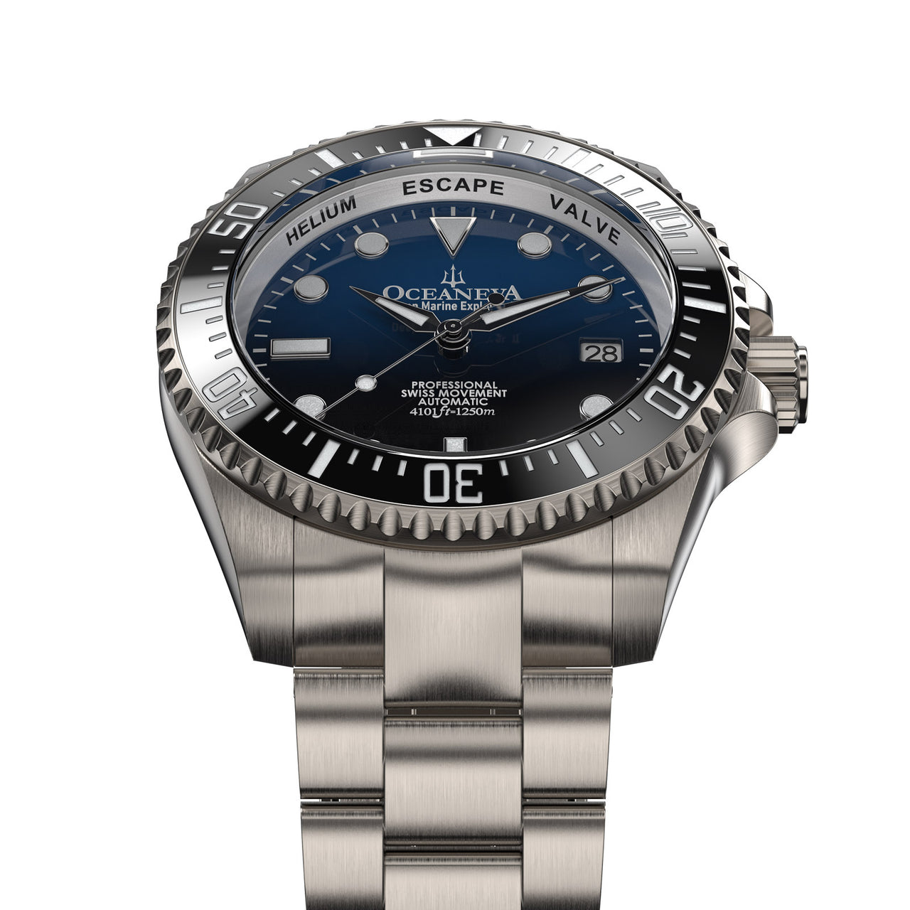 Oceaneva™ Men's Deep Marine Explorer II1250M Titanium Watch Blue Black