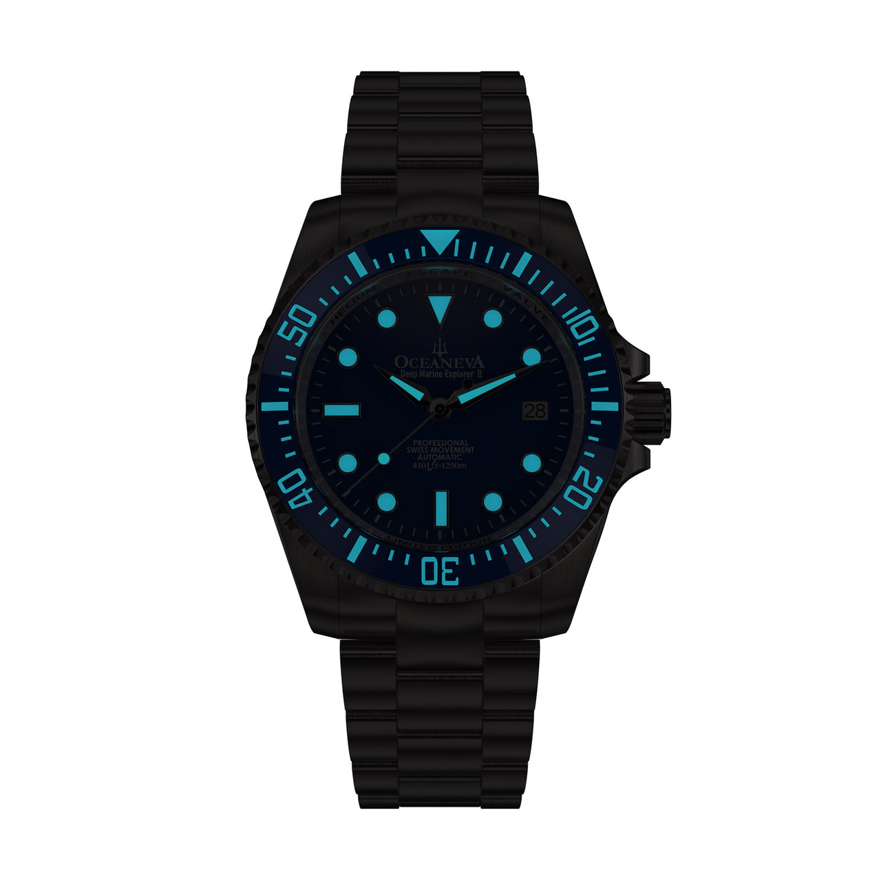 Oceaneva™ Men's Deep Marine Explorer II 1250M Titanium Watch Blue