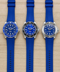 Thumbnail for Blue FKM rubber straps on blue dial watches