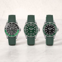 Thumbnail for Oceaneva Watches with FKM rubber green straps