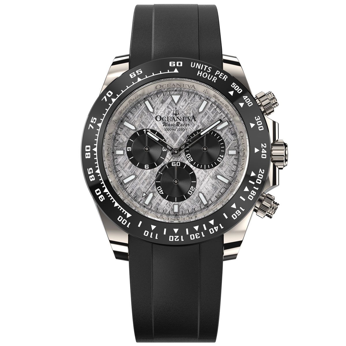 Oceaneva WaveRacer 1000m Mechanical Chronograph Automatic Grade 5 Titanium Watch Meteorite