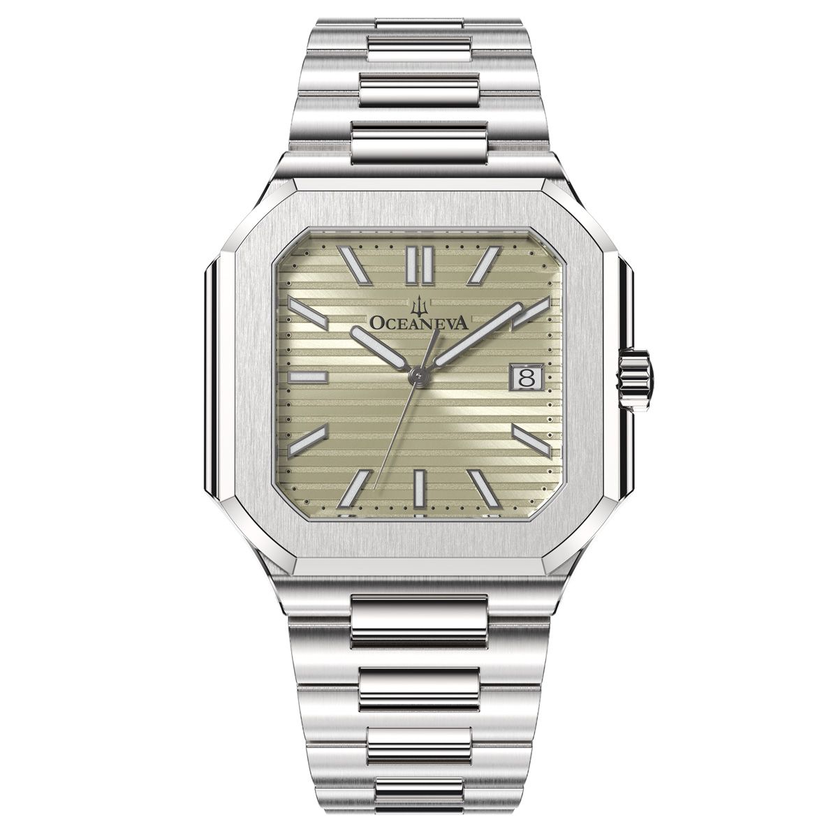 Thin watch with ivory dial