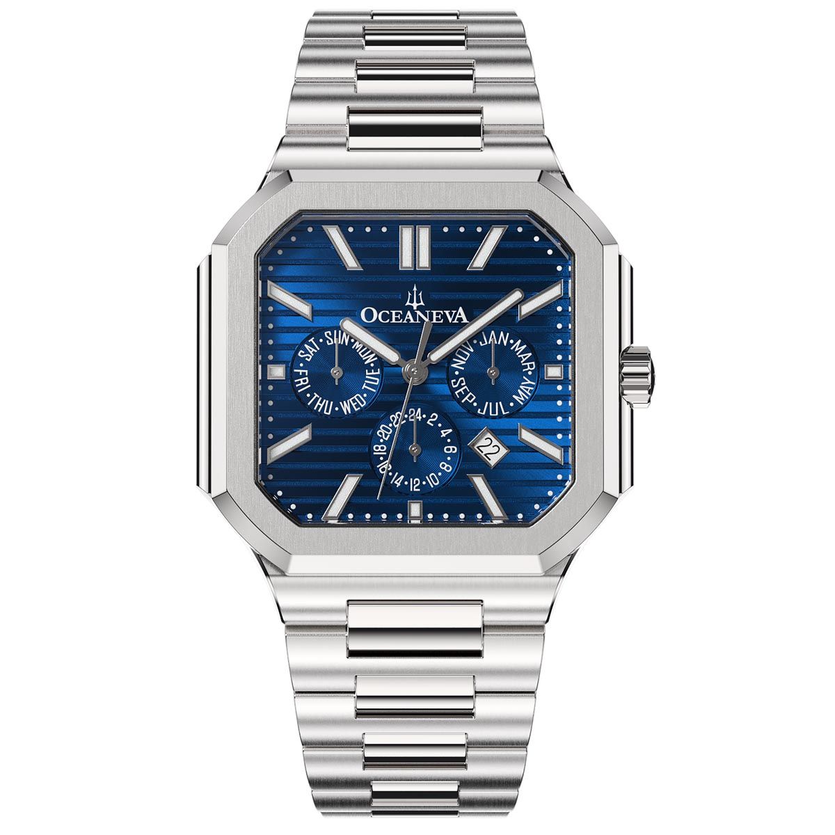 Mini Square Watch with Sunray Dial and Crystal Markers Our newest women main image 2