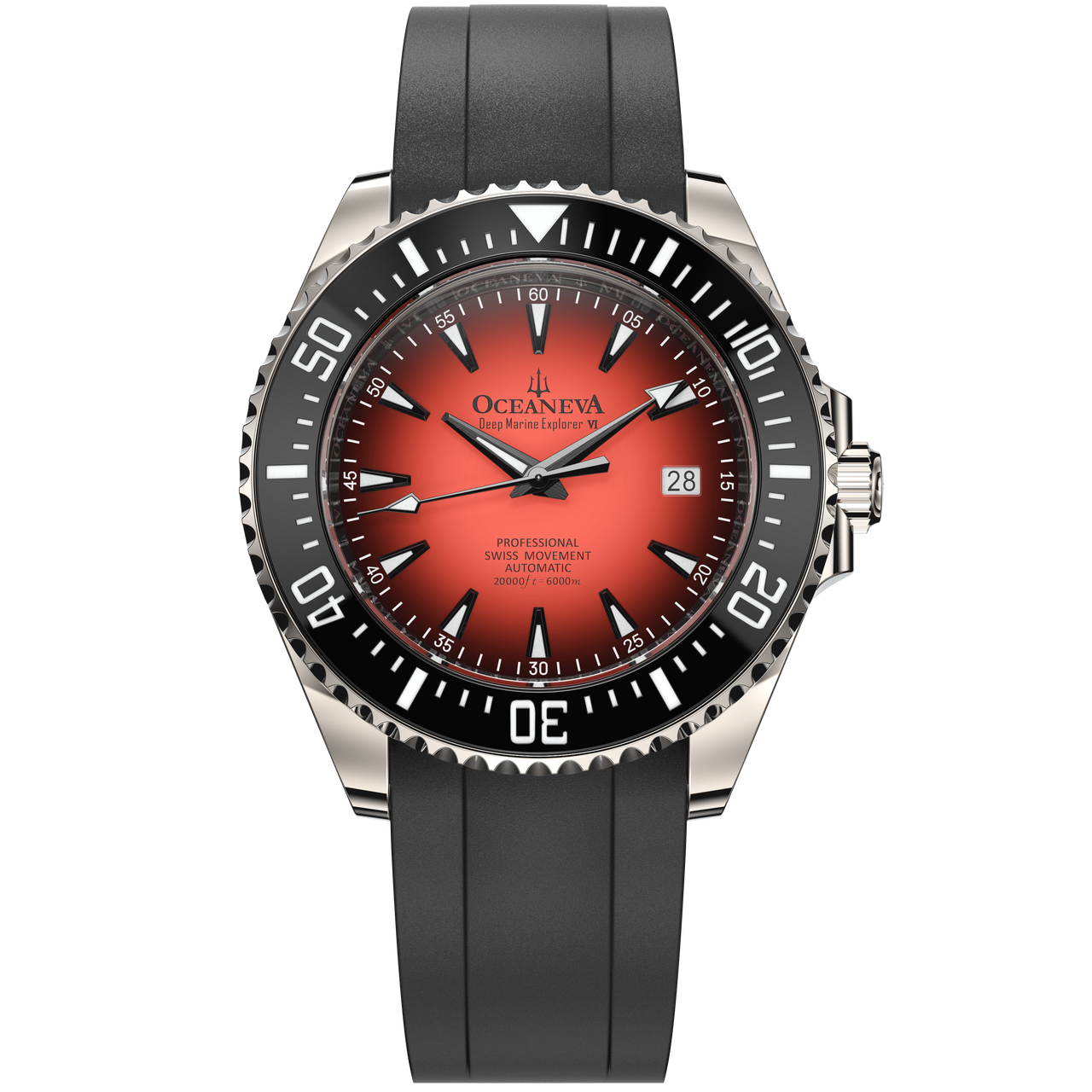 Oceaneva 6000m Deep Marine Explorer VI Grade 5 Titanium Automatic Watch Coral