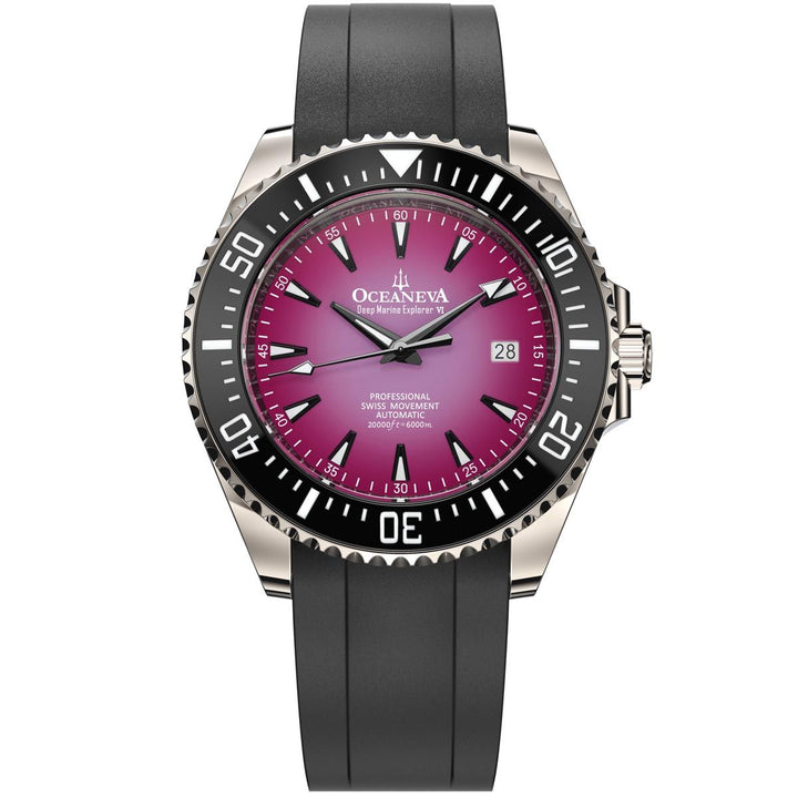 Grade 5 Titanium Watch | Oceaneva 6000m Men's Purple Burst Dial Watch