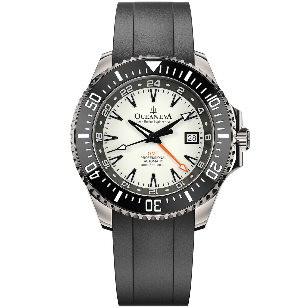 Oceaneva 6000m FULL LUME DIAL Deep Marine Explorer VI Grade 5 Titanium GMT True Dive Automatic Watch X1