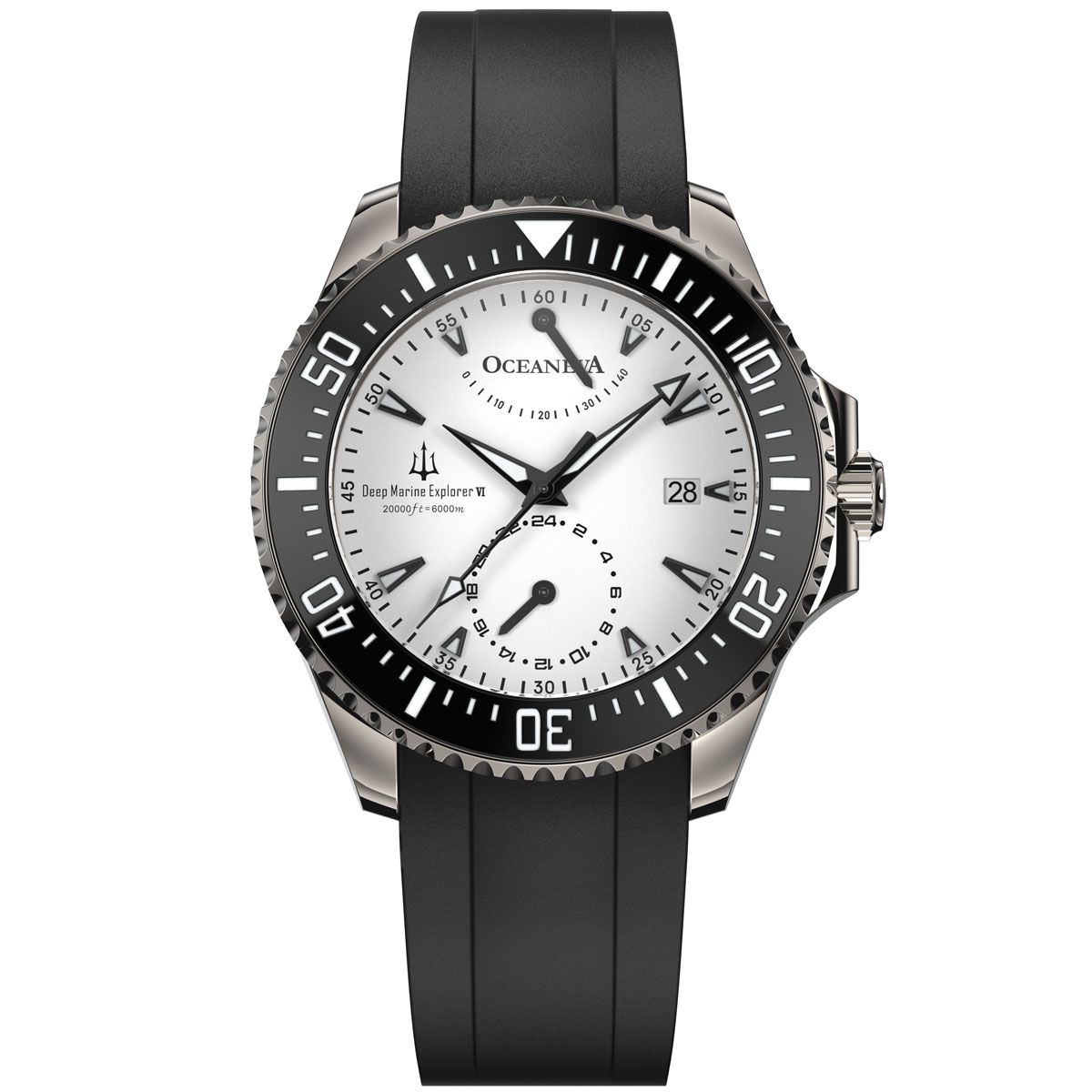 Oceaneva FULL LUME Power Reserve 6000m Automatic Grade 5 Titanium Watch Blue