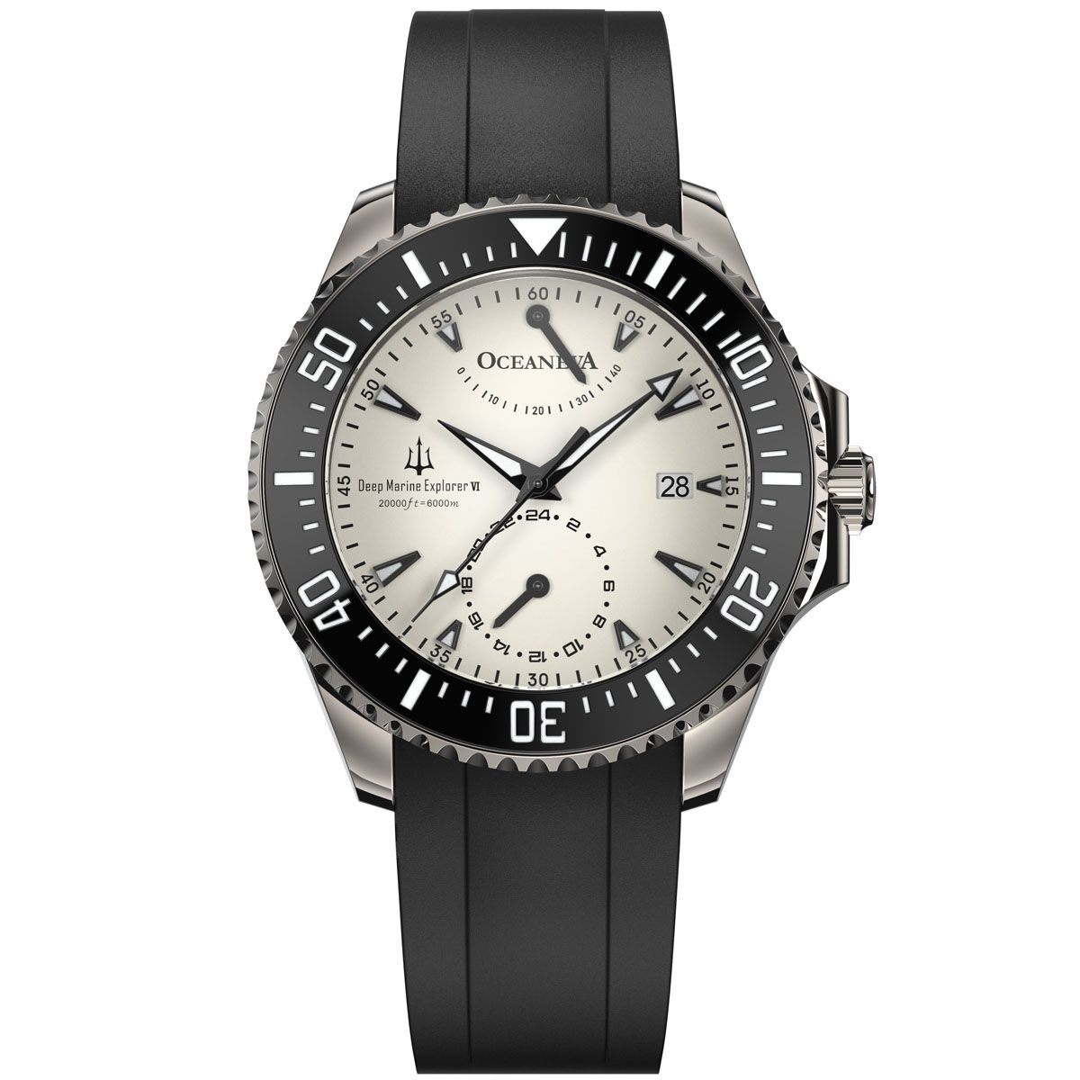 Oceaneva FULL LUME Power Reserve 6000m Automatic Grade 5 Titanium Watch Blue
