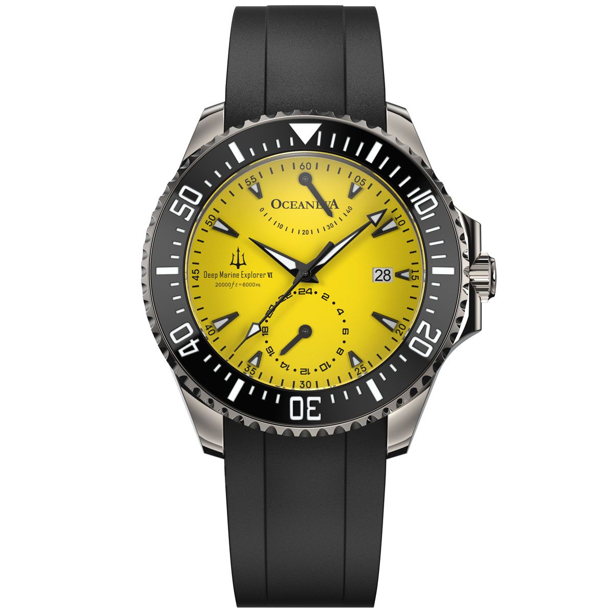 Oceaneva FULL LUME Power Reserve 6000m Automatic Grade 5 Titanium Watch Blue