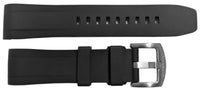 Thumbnail for FKM Black Rubber Strap - BRUSHED Steel Buckle - FKM-BK-BR Black FKM rubber strap, FKM Rubber Watch Strap