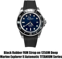 Thumbnail for FKM Black Rubber Strap - DAMASCUS Steel Buckle - FKM-BK-DM FKM Rubber Watch Strap, White FKM rubber strap