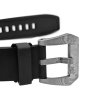 Thumbnail for FKM Black Rubber Strap - DAMASCUS Steel Buckle - FKM-BK-DM FKM Rubber Watch Strap, White FKM rubber strap