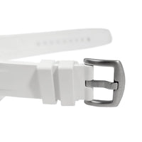 Thumbnail for FKM White Rubber Strap - BRUSHED Steel Buckle - FKM-WH-BR FKM Rubber Watch Strap, White FKM rubber strap