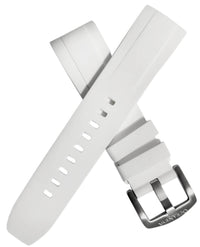 Thumbnail for FKM White Rubber Strap - BRUSHED Steel Buckle - FKM-WH-BR FKM Rubber Watch Strap, White FKM rubber strap